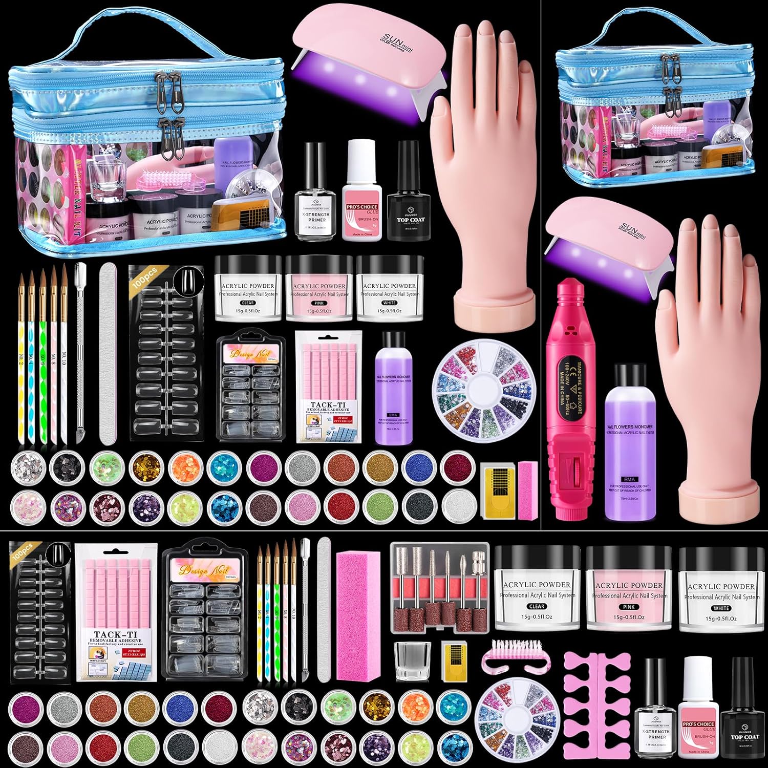 Nail Kit for Beginners: Complete Acrylic Nail Set with Lamp