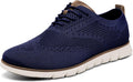 Wide Casual Dress Sneakers for Men - Breathable Knit Comfort