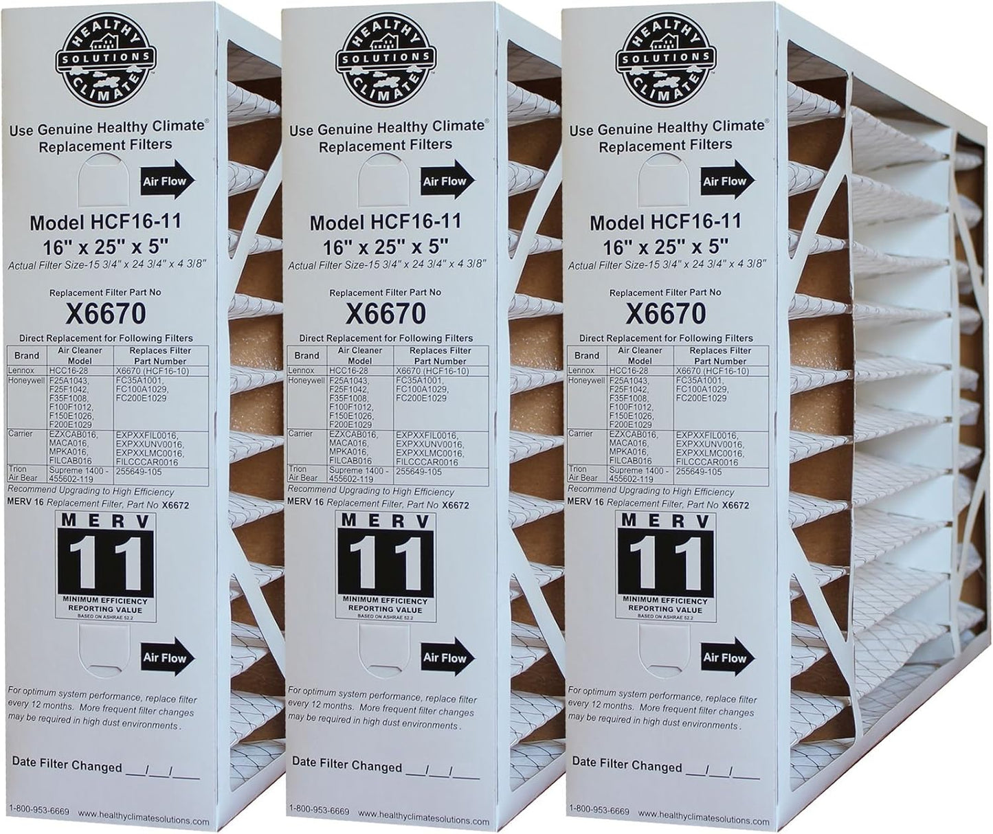 Lennox X6670 MERV 11 Box Replacement Filter for Honeywell