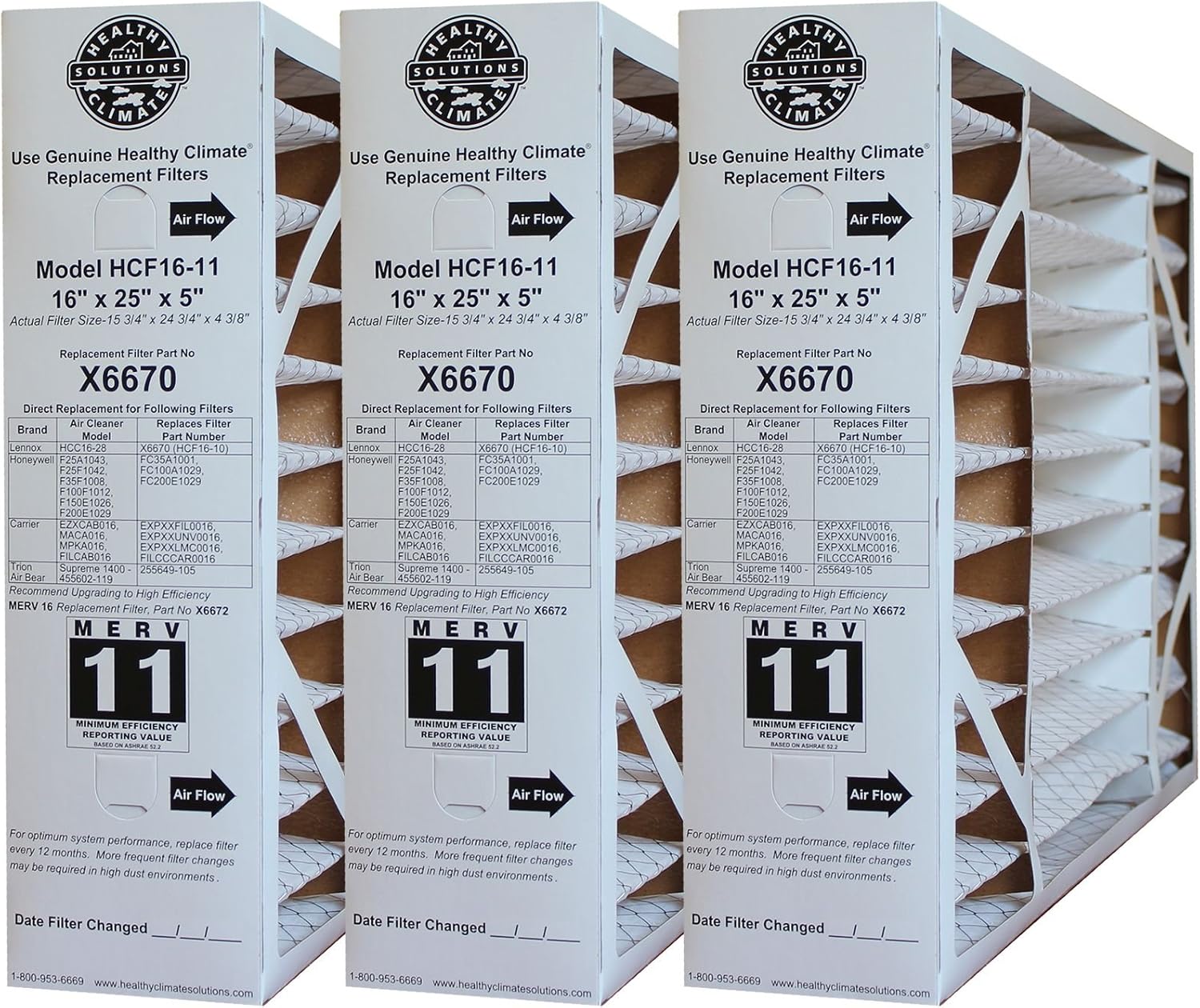 Lennox X6670 MERV 11 Box Replacement Filter for Honeywell