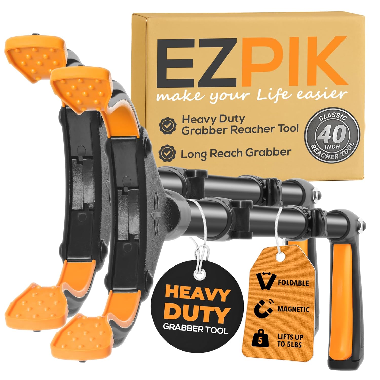EZPIK Classic 40in Flexible Folding Grabber Tool for Seniors