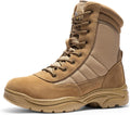 NORTIV 8 Men's Military Tactical Work Boots Side Zipper Leather keeps