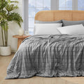 Cozy Bliss Seersucker Cooling Comforter King Size Dark Grey