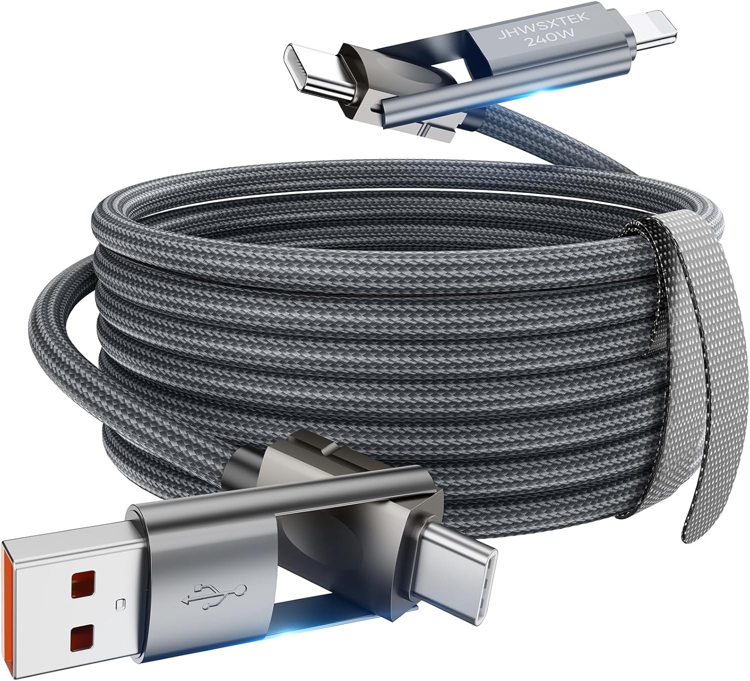 Fast Charge 4-in-1 Cable 10ft - iPhone, Samsung, More