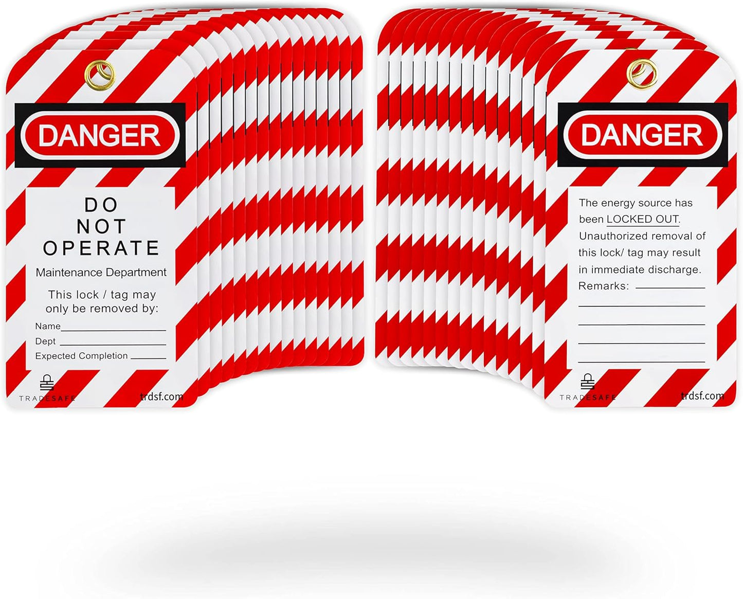TRADESAFE Lockout Tagout Tags - Durable OSHA Compliant Set