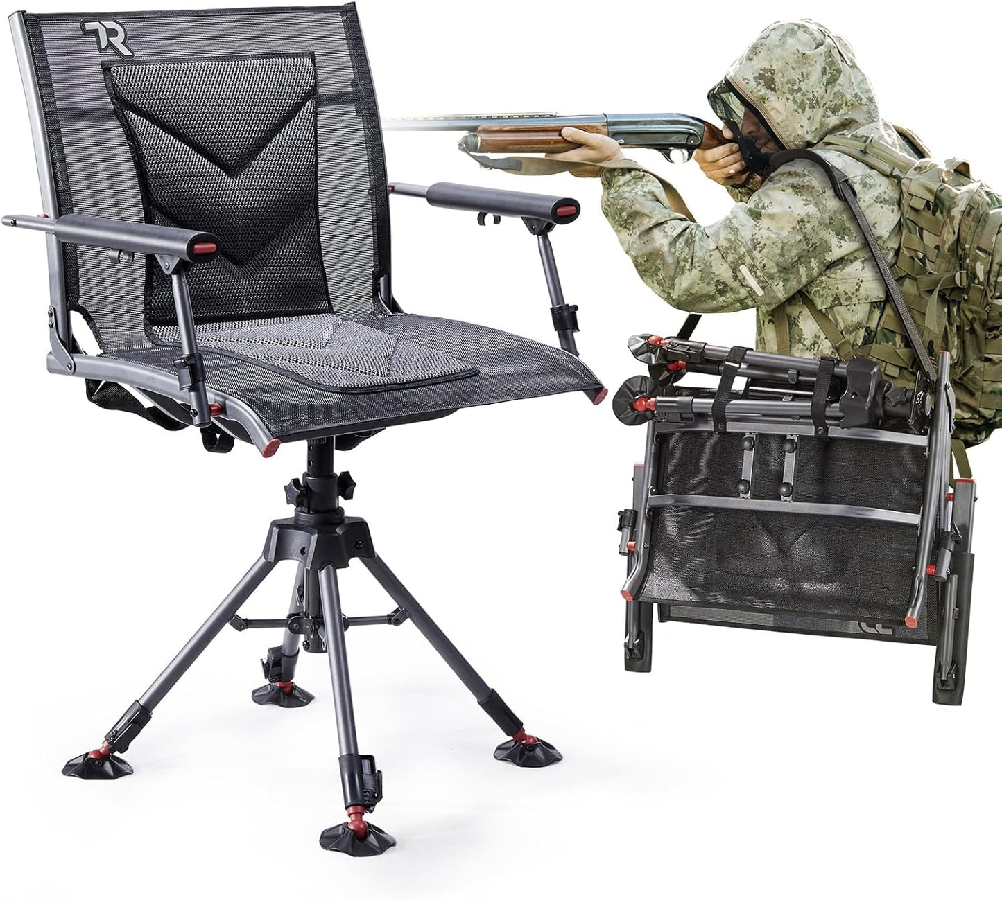TR 360 Degree Swivel Hunting Blind Chair for Comfortable Use