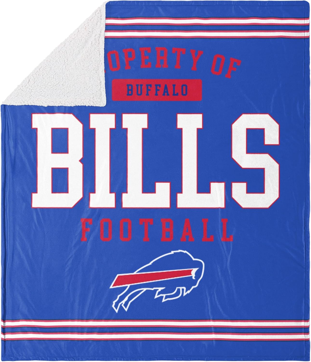 NFL Team Logo Sherpa Fleece Plush Throw Blanket - Cozy Comfort
