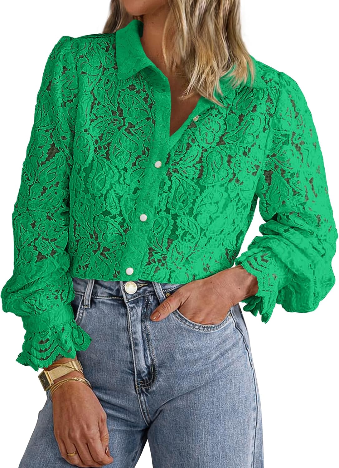 BTFBM Long Sleeve Lace Blouses for Women - Dressy Casual Tops