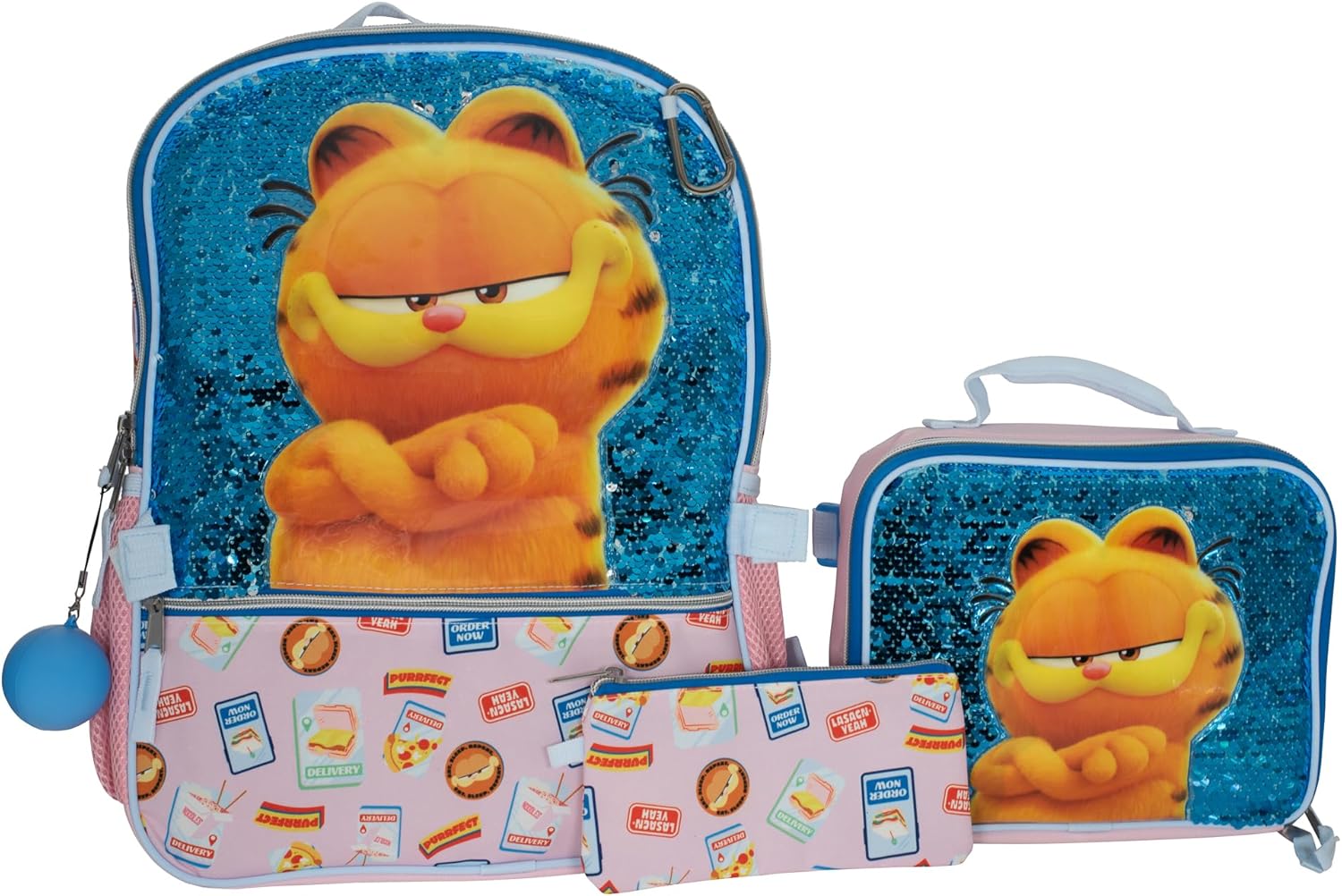 Garfield 5 Piece Backpack Set for Girls - Fun School Gear