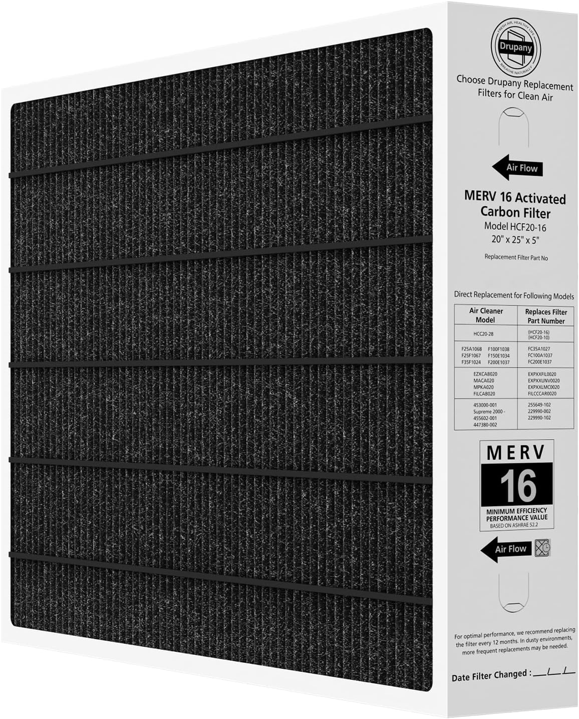 20x25x5 MERV 16 Air Filter for Lennox HVAC Systems