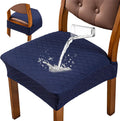 Waterproof Seat Covers for Dining Chairs - Navy Blue, 6 Pcs