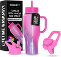 Coldest Tumbler with Handle and Straw - 36 oz Insulated Cup