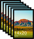 14x20 Picture Frame Black 6 Pack - Wall Hanging Frames for Photos
