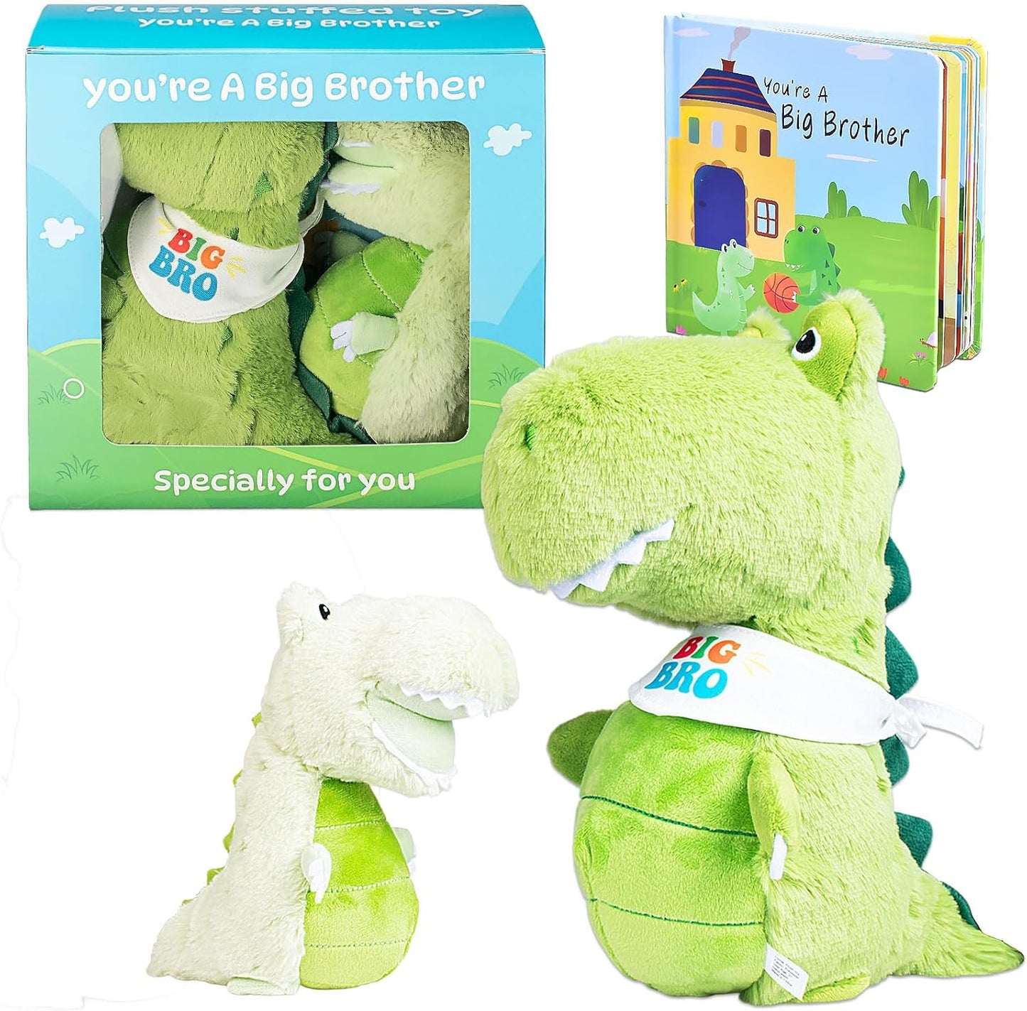 Big Brother Gift Set with Plush Dinosaur and Storybook for Boys