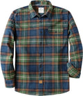 Mens Flannel Shirt Long Sleeve Button-Down Plaid - Warm, Soft Fit
