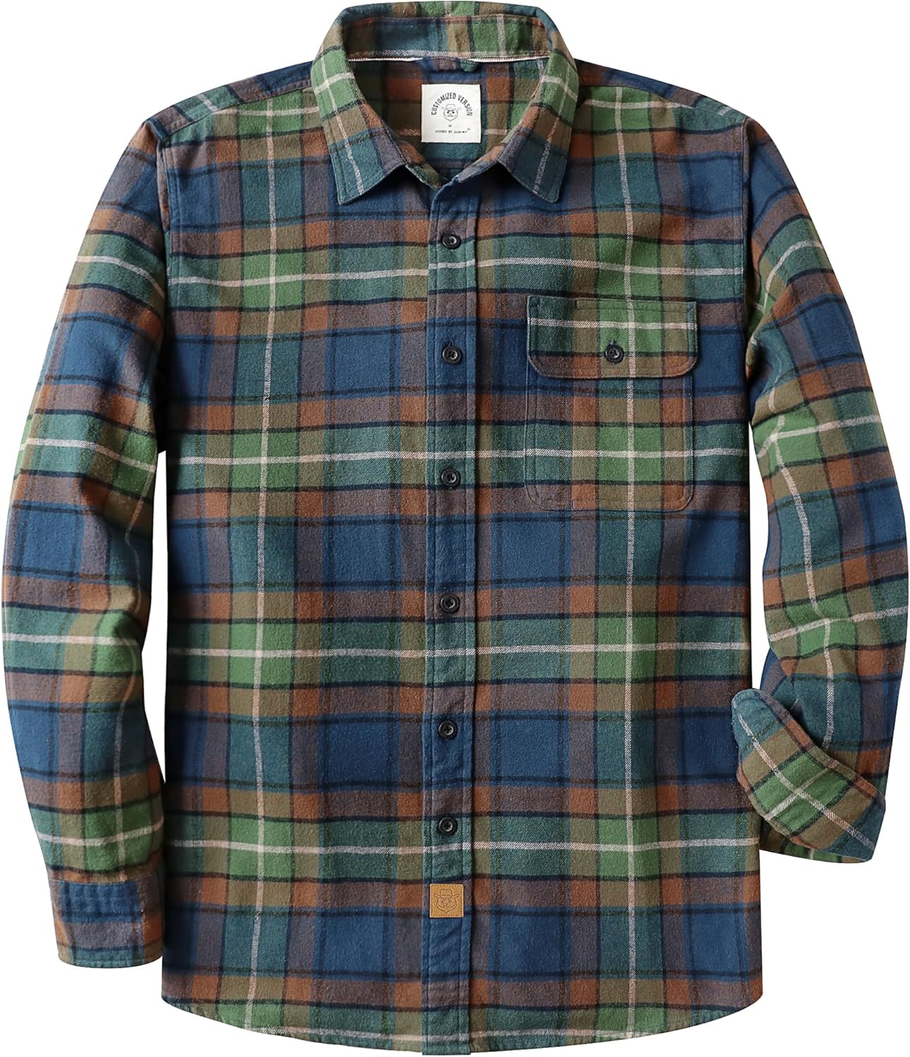 Dubinik Mens Flannel Shirts Long Sleeve Soft Cotton Casual Wear