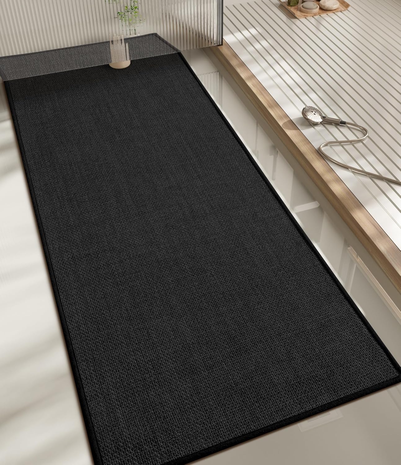 Chakme Bathroom Rugs Mat 59x17 - Ultra Thin Non Slip Bath Mat