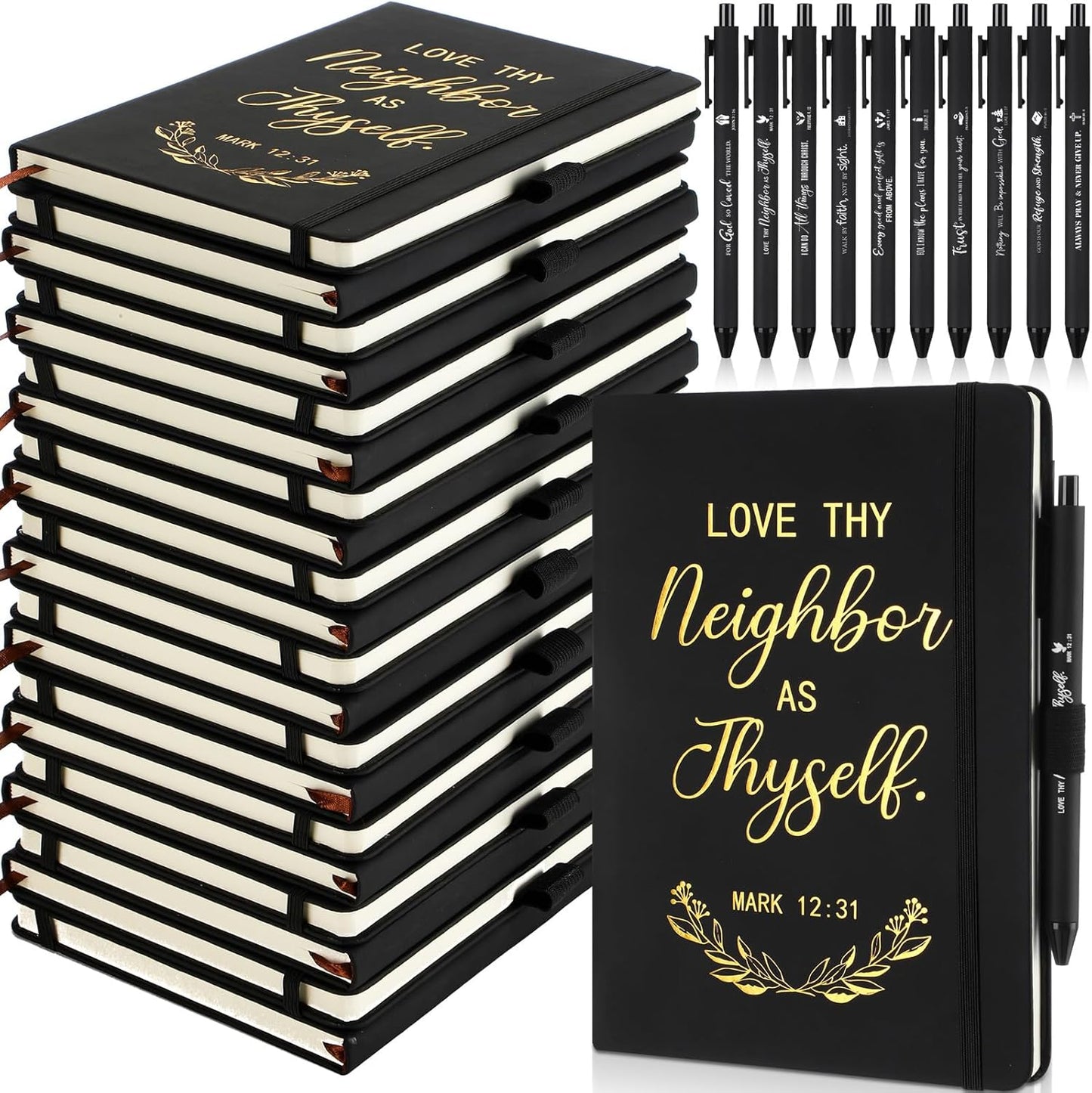 Christian Bulk Sets: Inspiring Leather Notebooks with Bible Pens