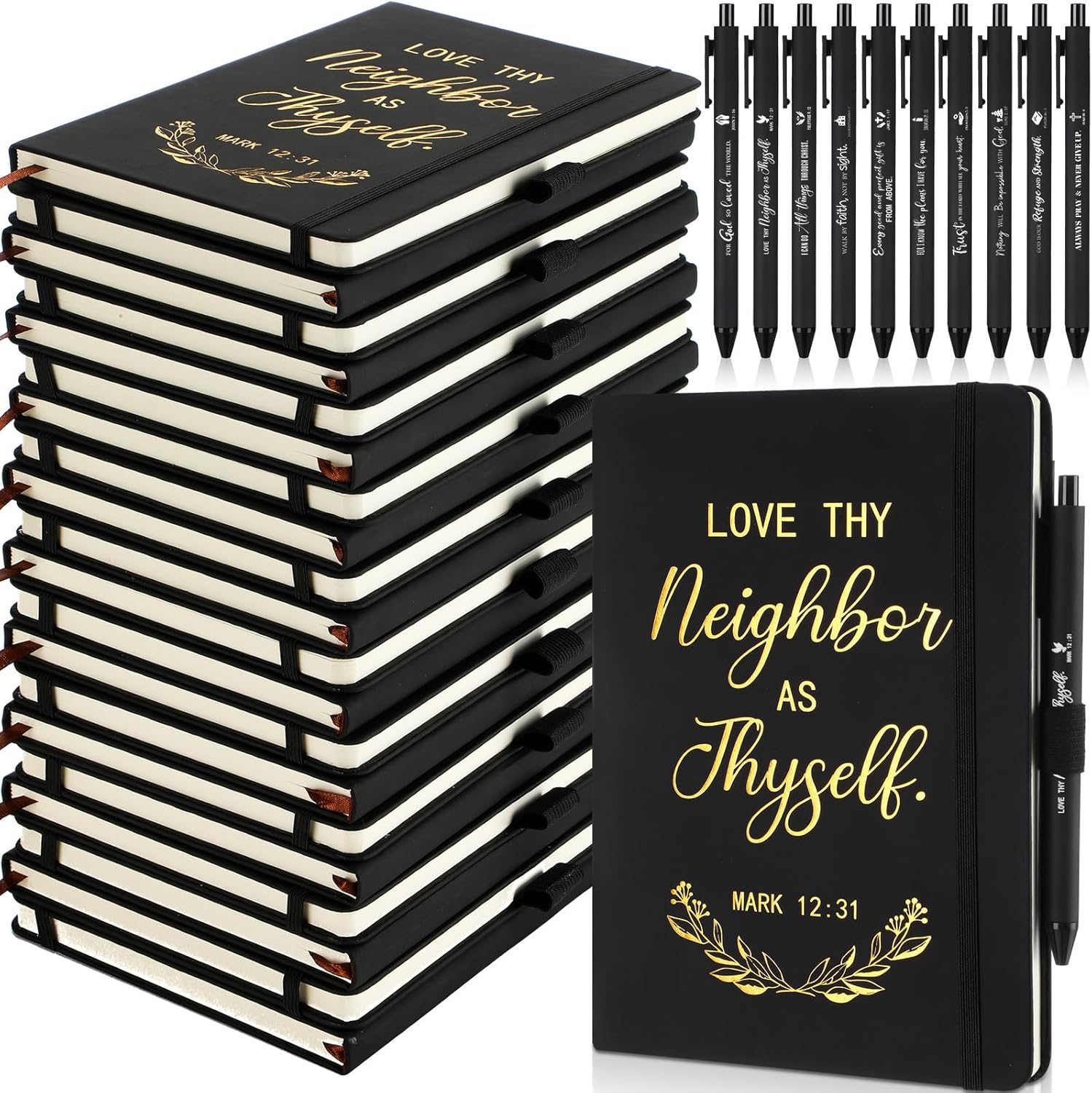 Christian Bulk Sets: Inspiring Leather Notebooks with Bible Pens