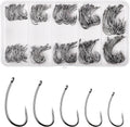 Barbless Fishing Hooks Kit 250pcs - Curved Shank Carp & Trout Hooks