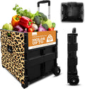 Ultra-Slim Rolling Collapsible Utility Cart - Large Leopard