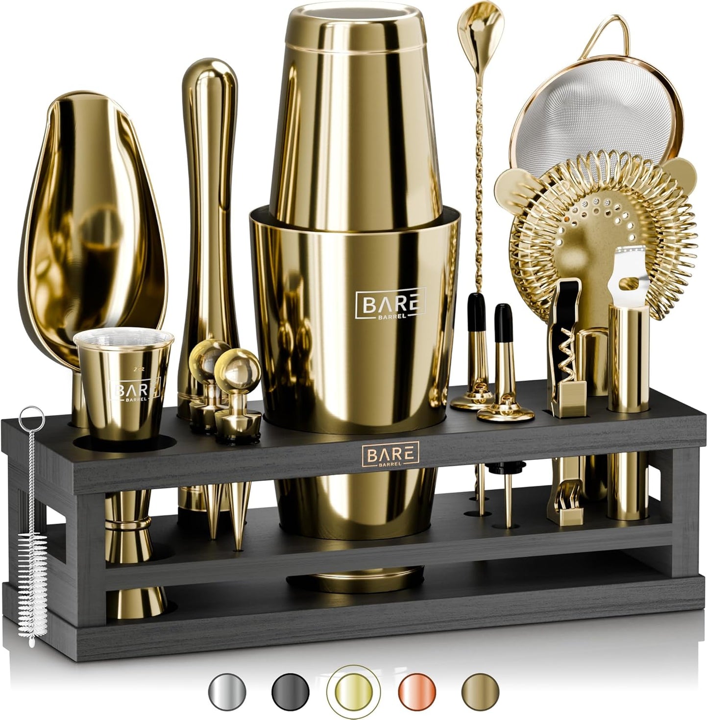 BARE BARREL Mixology Bartender Kit - 16-Piece Cocktail Set