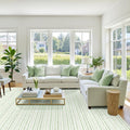 Sage Green Large Area Rug 8x10 - Machine Washable Neutral Rug