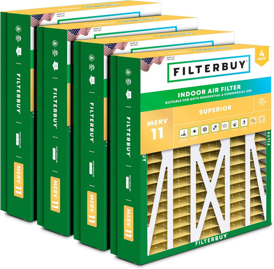 21x27x5 Air Filter MERV 11 for HVAC Systems - 4-Pack