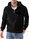 Men's Quilted Hoodies Long Sleeve Quarter-Zip Pullover - Warm Casual