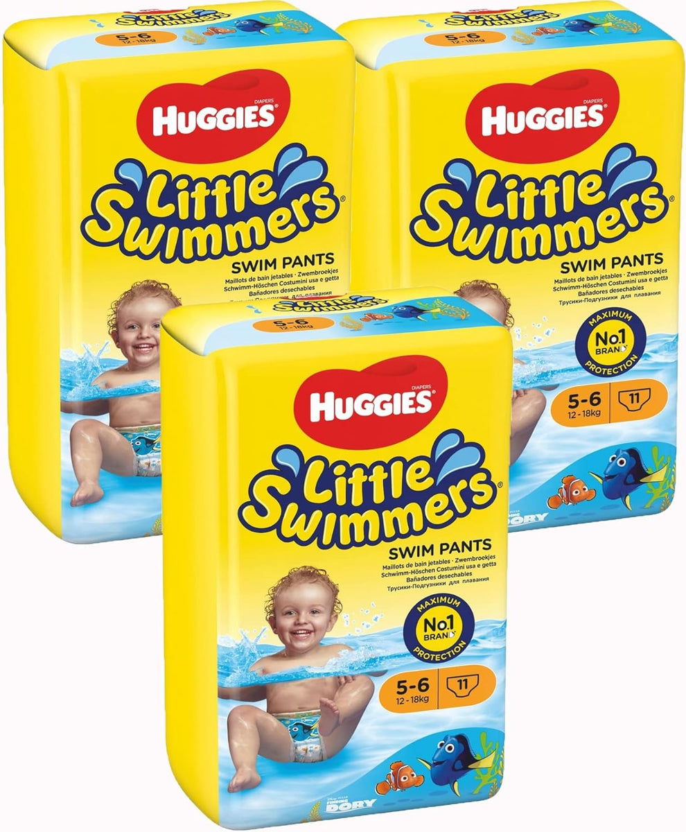 HUGGIES Little Swimmers Size 56 Disposable Swim Pants Stay Dry Fun