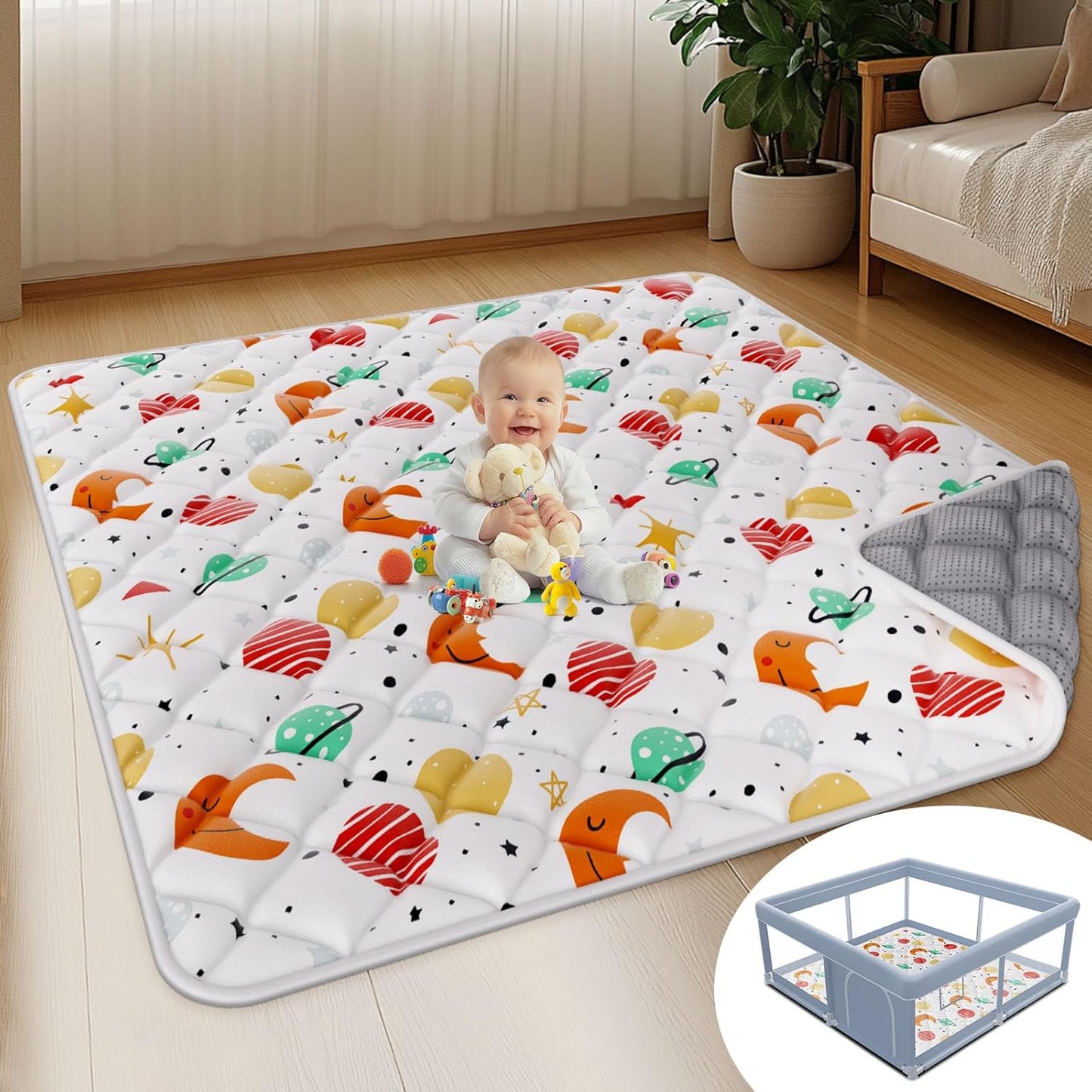 Soft & Thick Baby Play Mat | Portable & Warm | XVISHX