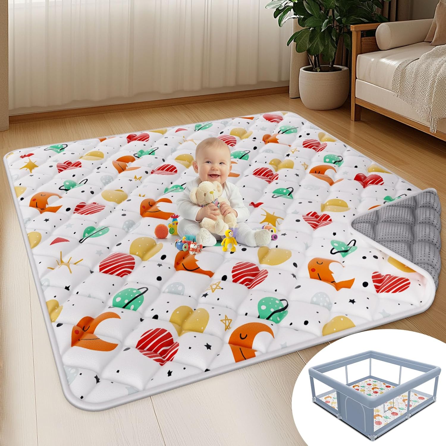 Soft & Thick Baby Play Mat | Portable & Warm | XVISHX