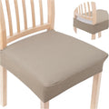 Taupe Stretch Jacquard Seat Covers for Dining Chairs Set of 4