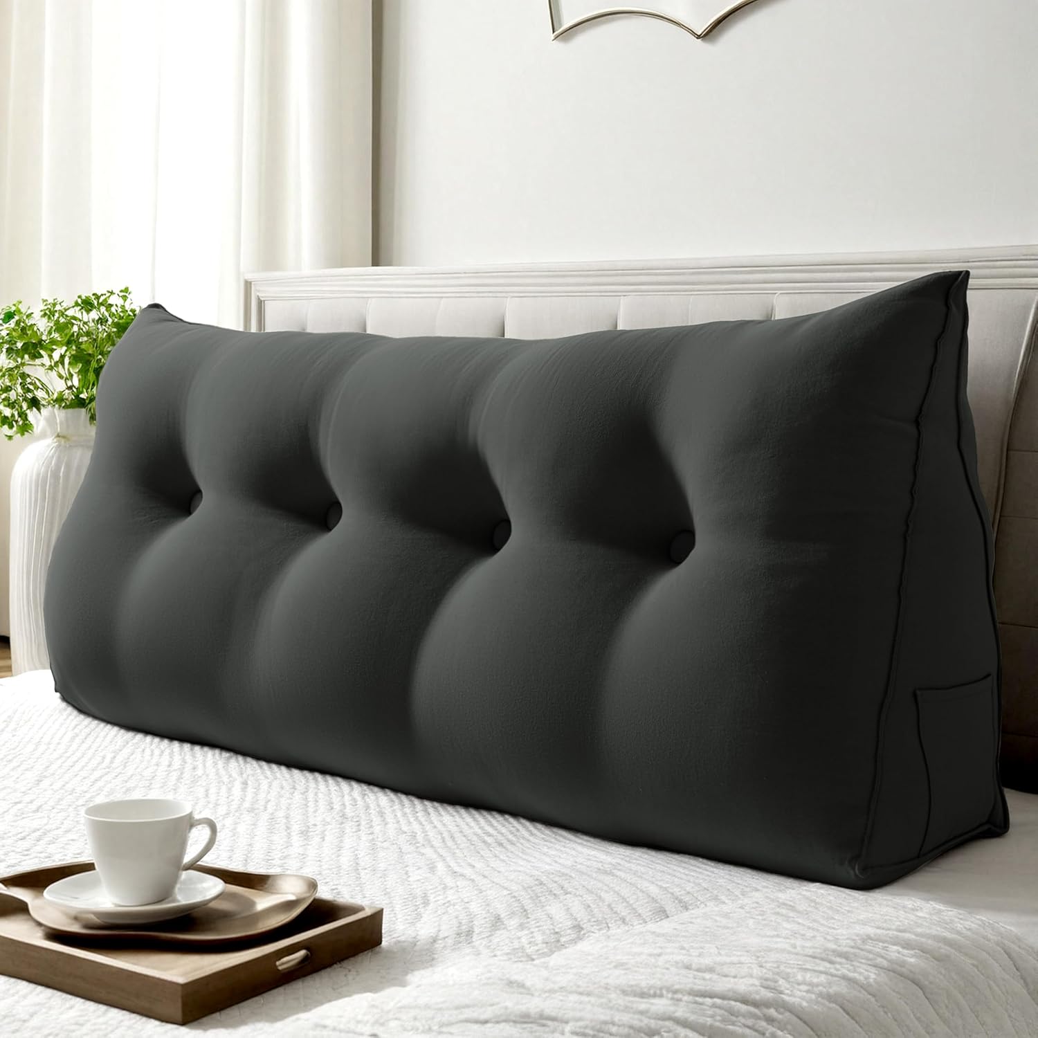 WOWMAX Triangular Headboard Pillow for Full Size Bed Comfort