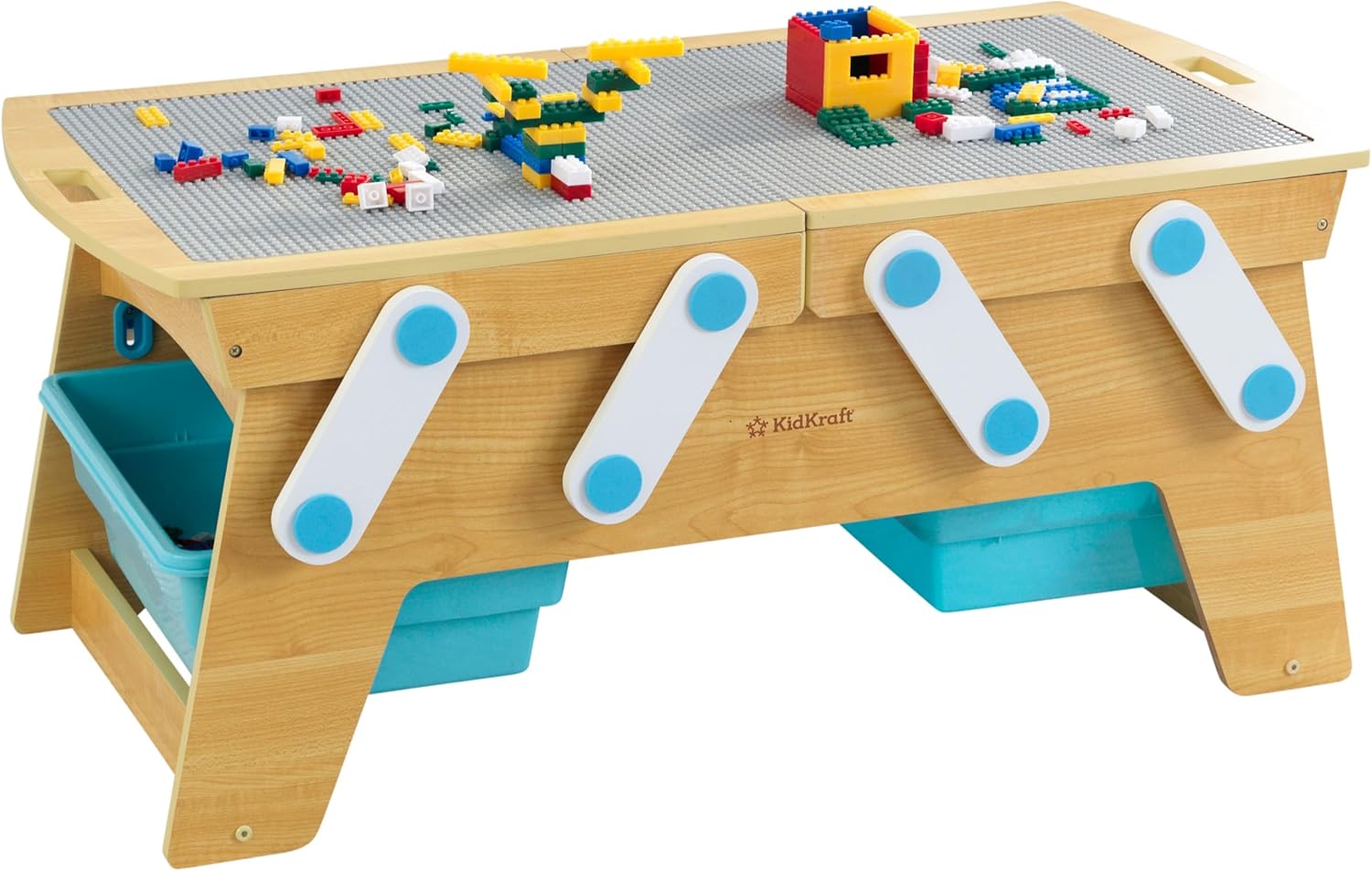 KidKraft Building Bricks Play N Store Wooden Table for Kids