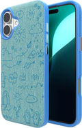 ZAGG London Snap Case for iPhone 16 Plus - Embroidered Doodle Design