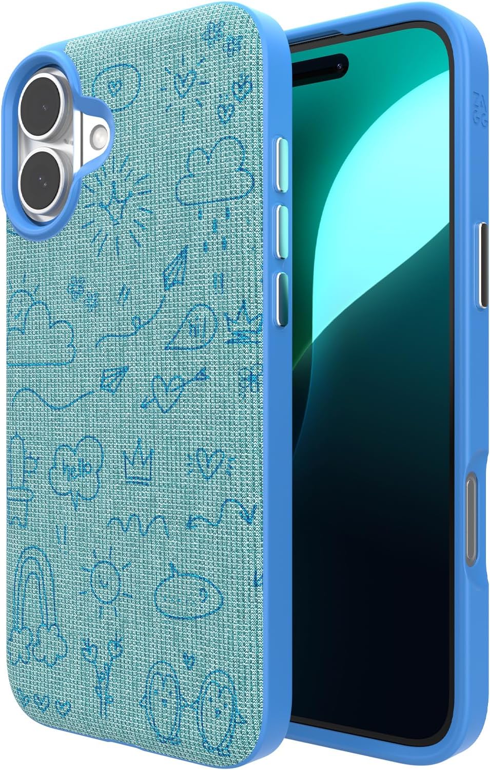 ZAGG London Snap Case for iPhone 16 Plus with Doodle Design