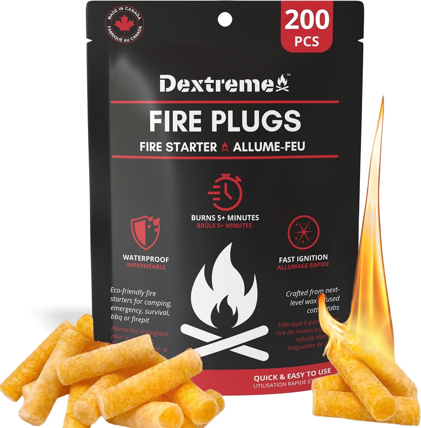 Dextreme Fire Plugs Waterproof Fire Starter for Campfires