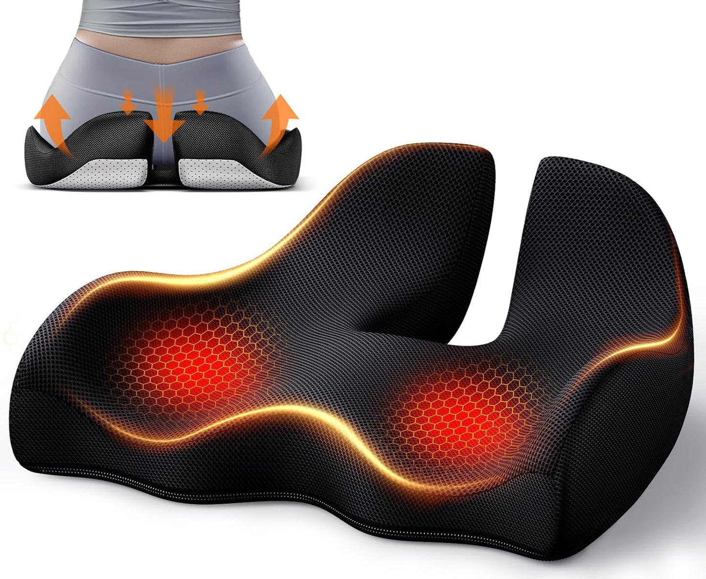 Benazcap Heated Memory Foam Seat Cushion