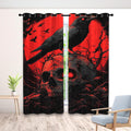 Gothic Halloween Curtains 84 in Crow Skull Blackout Curtains - Darken