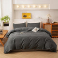ECOCOTT Grey Duvet Cover King Size - Soft Washed Cotton