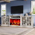97in Farmhouse TV Stand with 33in Fireplace - Spacious Rustic Media