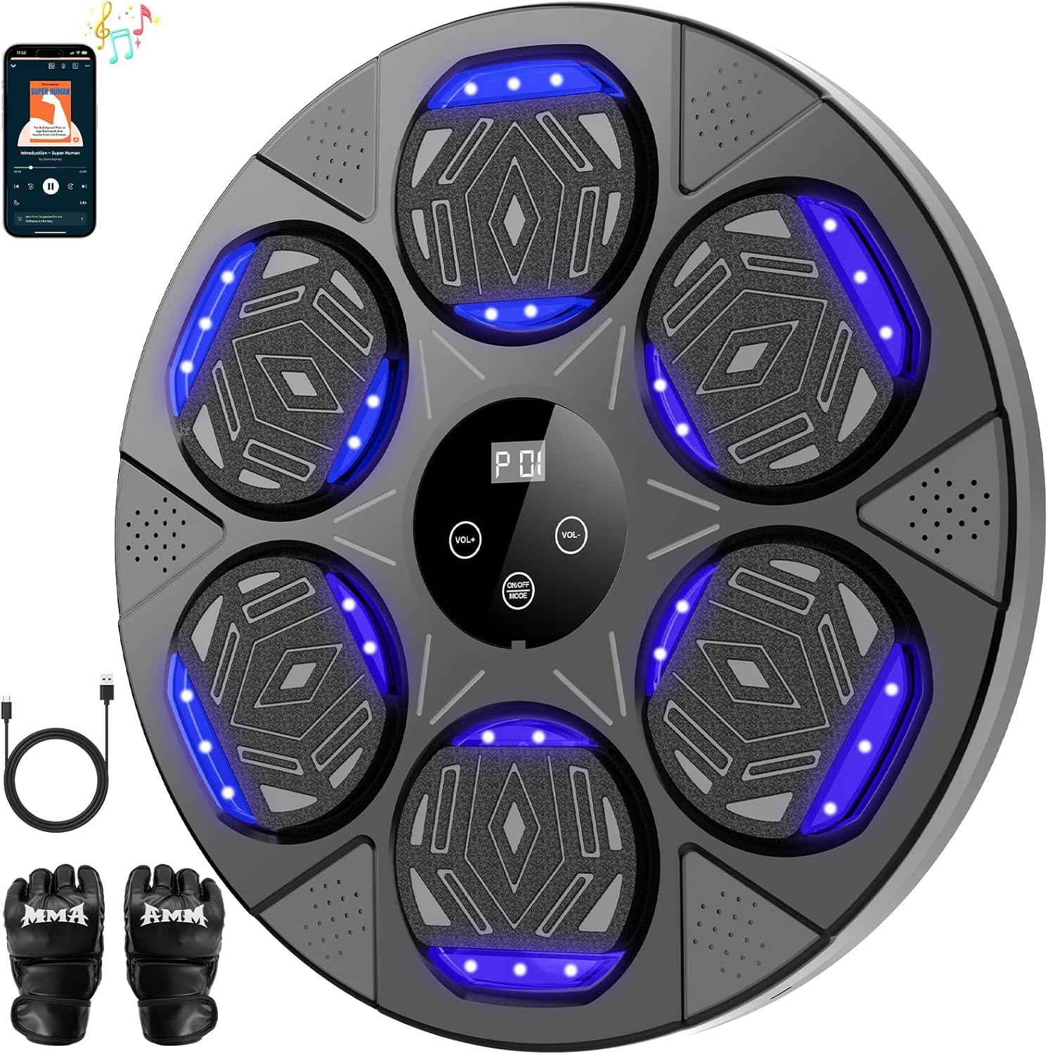 Bluetooth Boxing Trainer + Gloves - Home Gym Upgrade