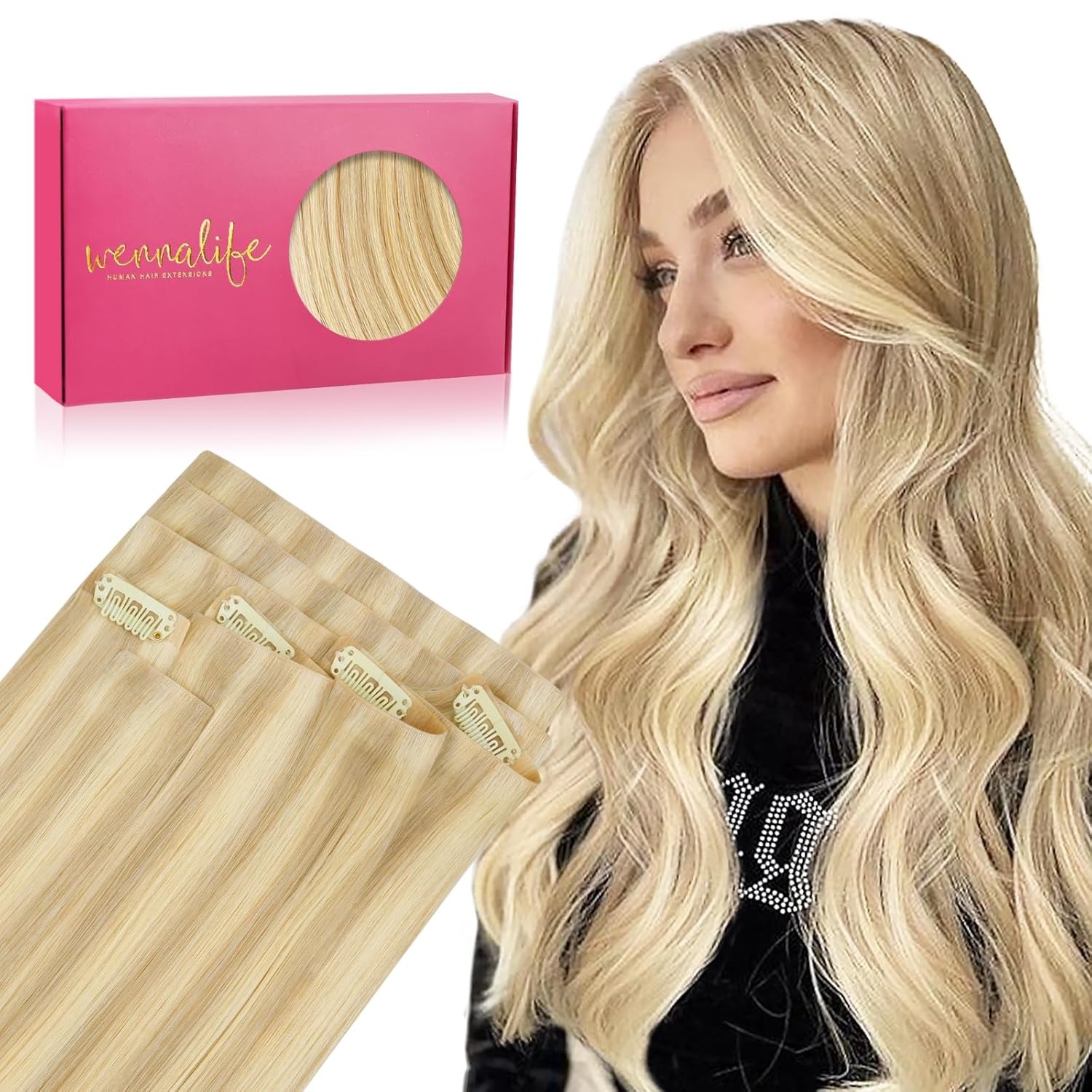 WENNALIFE Invisi Edge Clip in Hair Extensions for Seamless Style