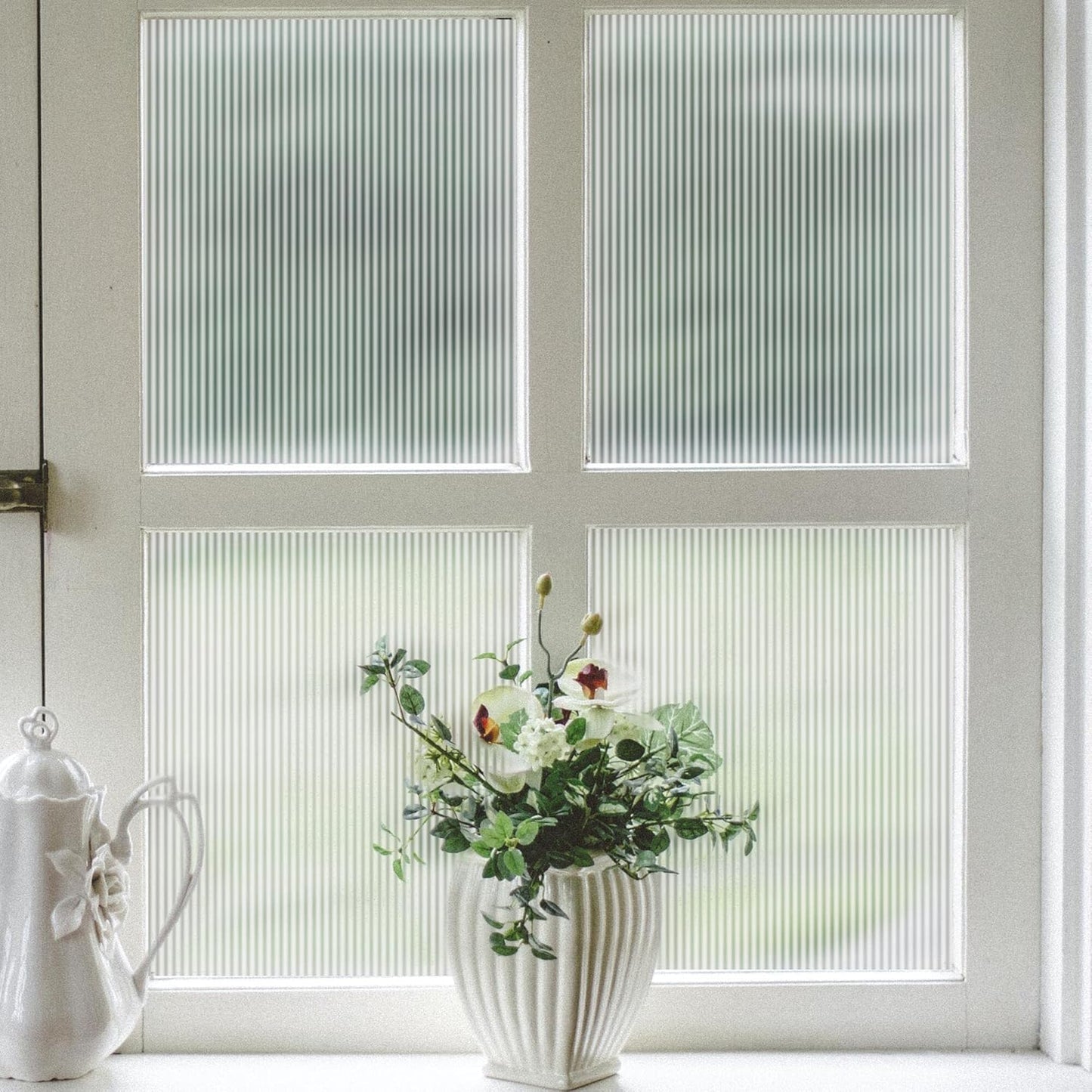 VELIMAX Reeded Glass Privacy Film for Stylish Home Decor