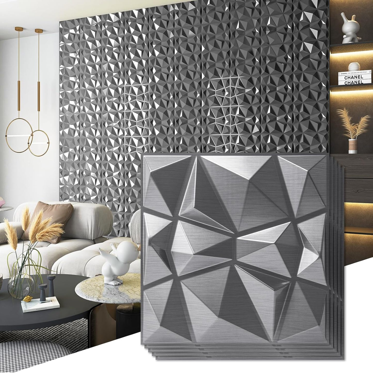 Art3d 3D Diamond Design Paneling for Stunning Interior Decor