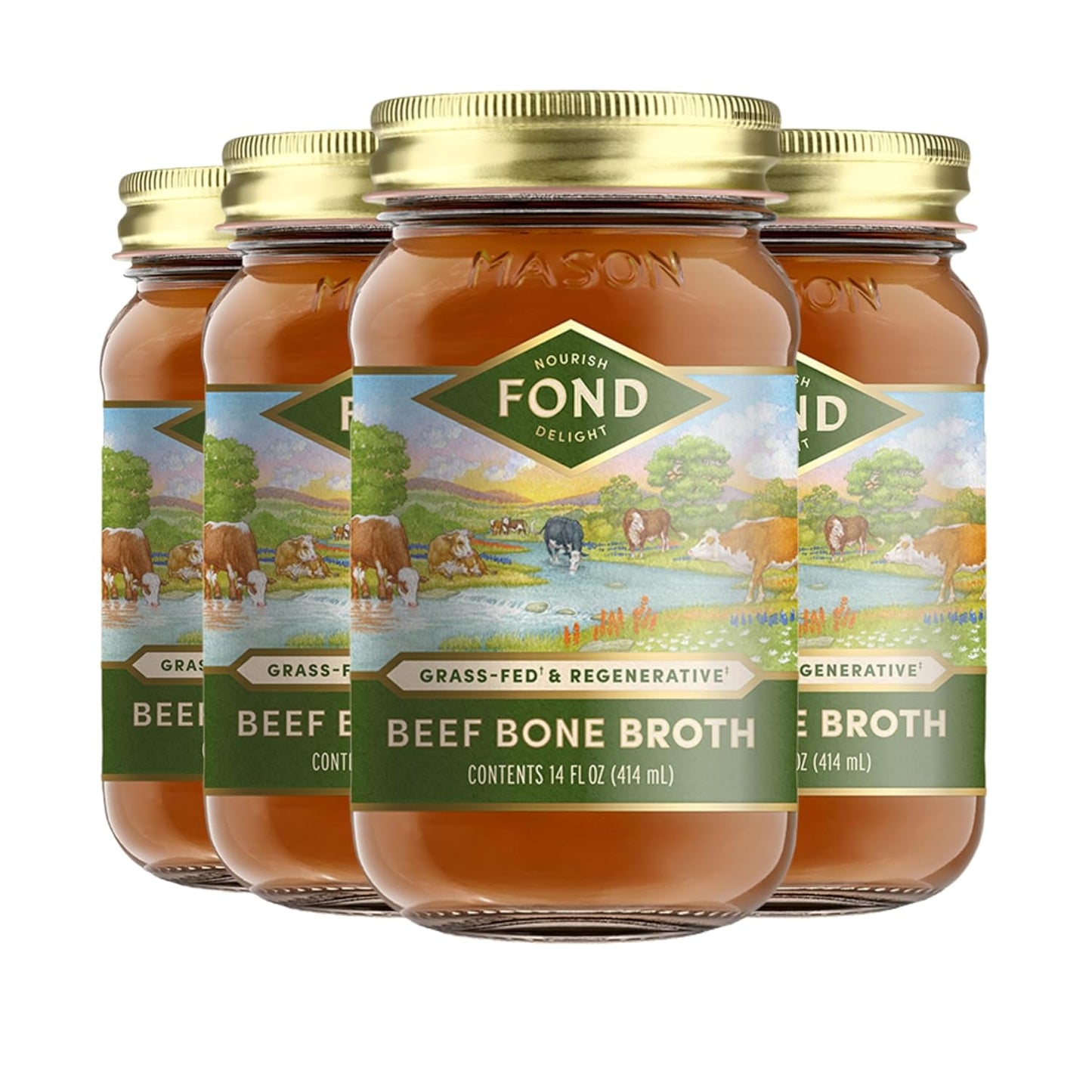 FOND Regenerative Grass Fed Beef Bone Broth for Nourishing Flavor