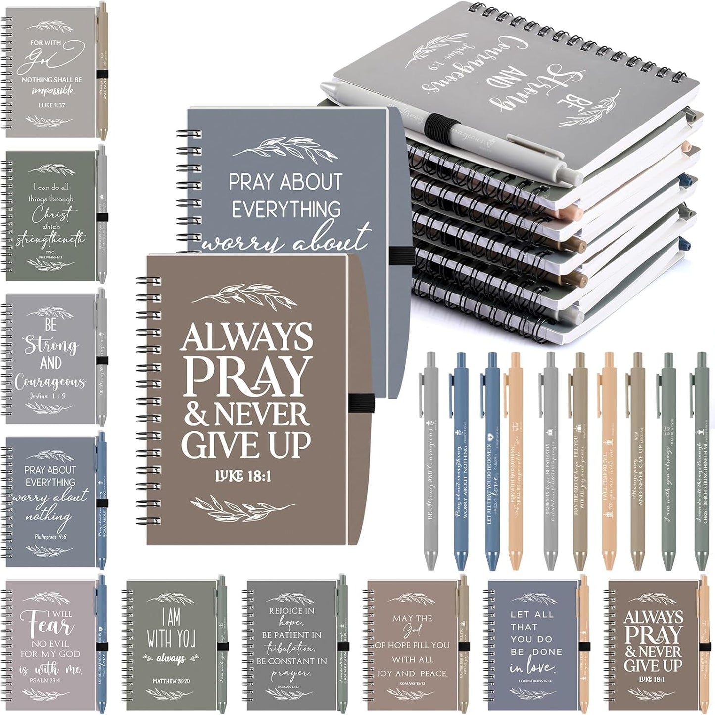 Kosiz 100 Pcs Christian Gift Bulk with Notebooks and Pens