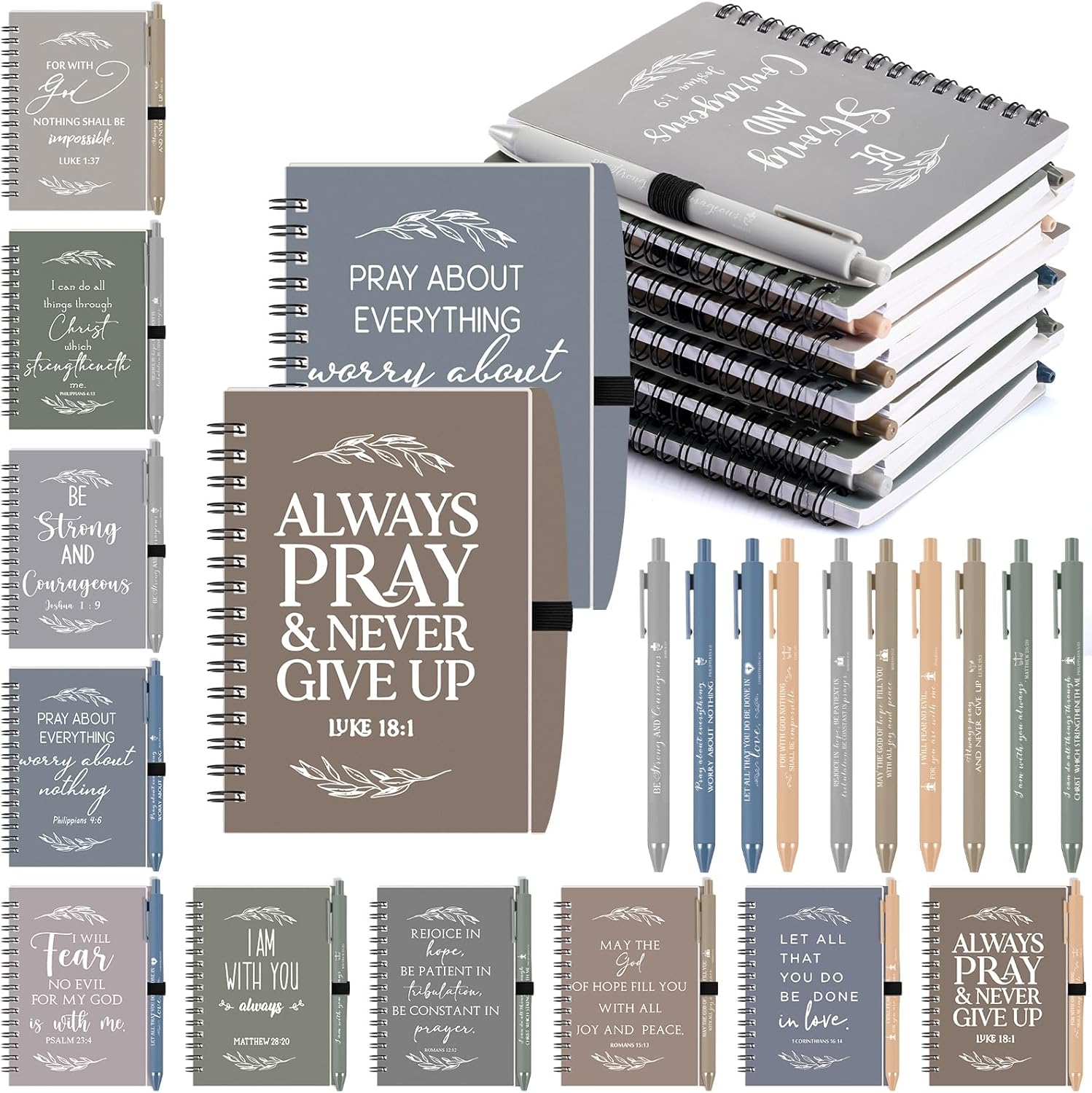 Kosiz 100 Pcs Christian Gift Bulk with Notebooks and Pens