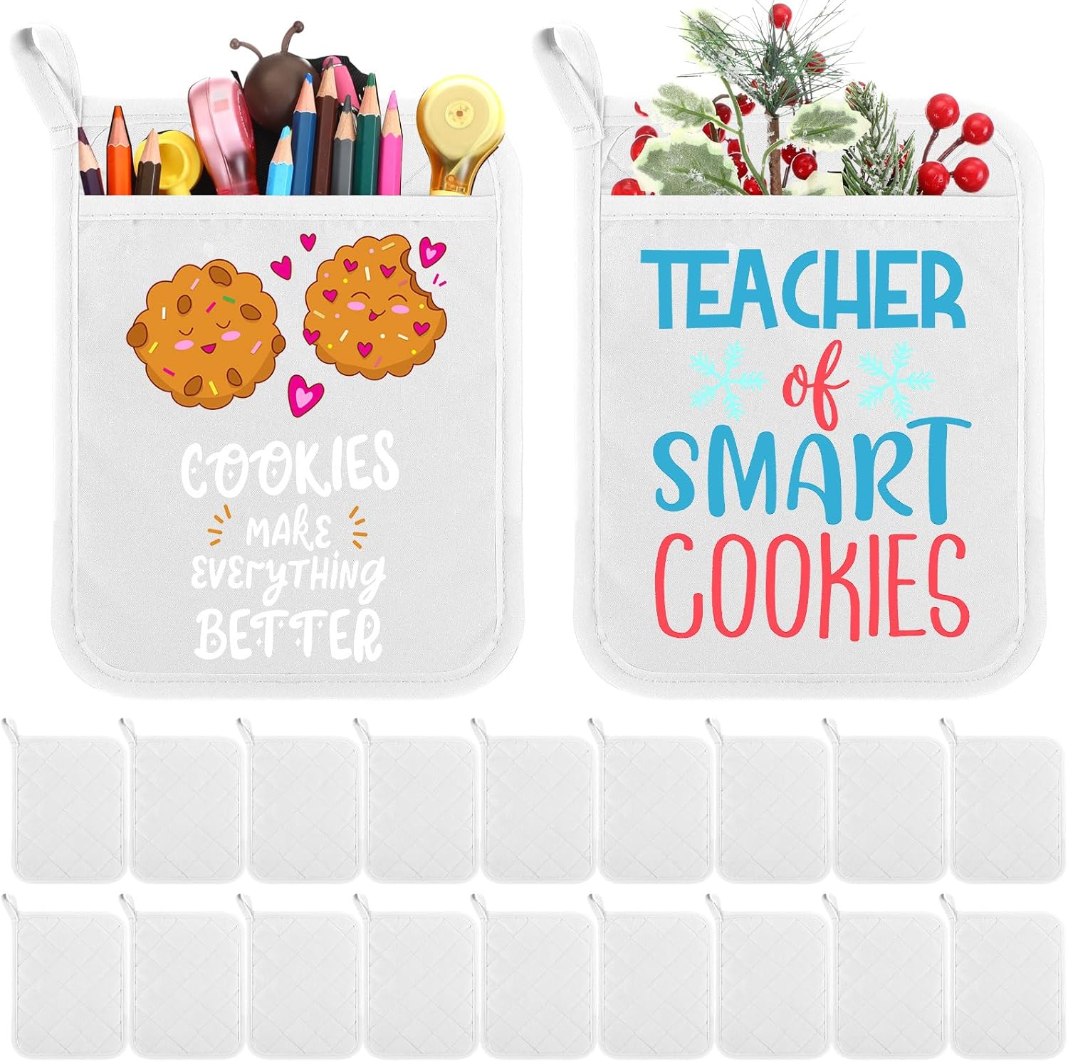 Hoolerry 20 Pieces Cotton Oven Pot Holders for Kitchen Use